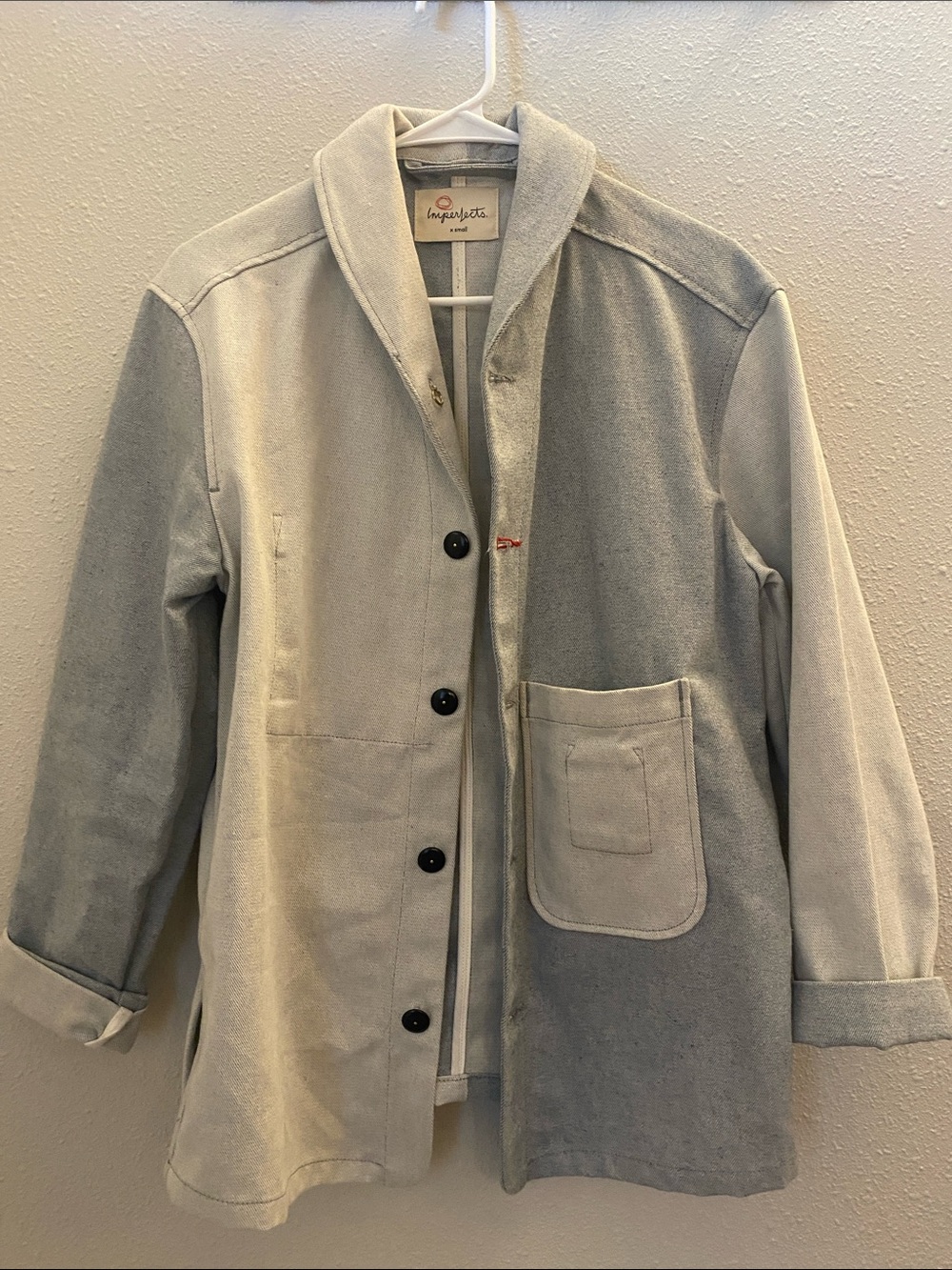 Two-Tone Light and Medium Gray Cotton Chore Jacket
